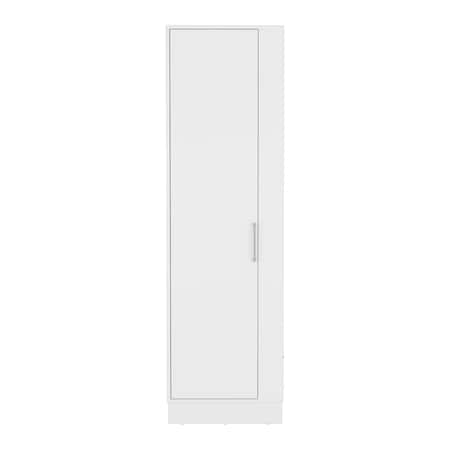 Tuhome Lilo Storage Cabinet, Broom Hangers, Internal Shelves, White MLB8978